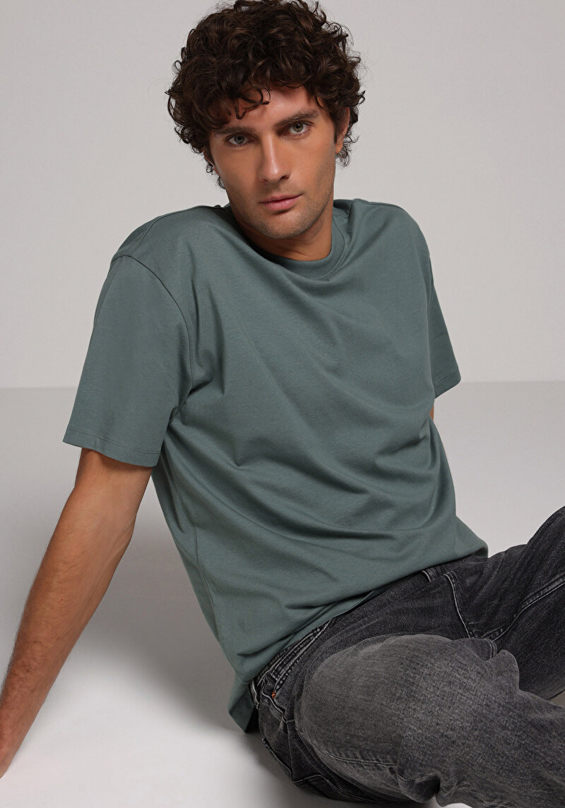 Imagine a Tricou Cu Maneca Scurta De Barbati Verde Comfort Fit  Cl1073965