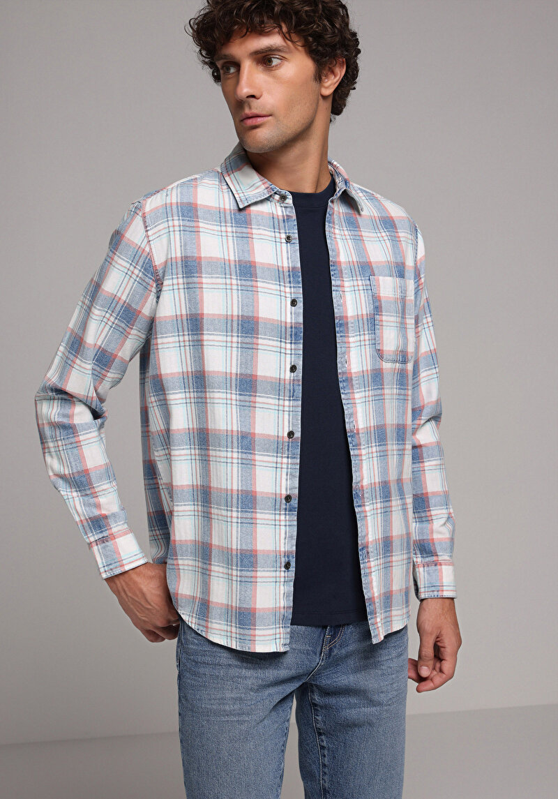 Imagine a Camasa Cu Maneca Lunga De Barbati Multicolor Regular Fit Cl1079326