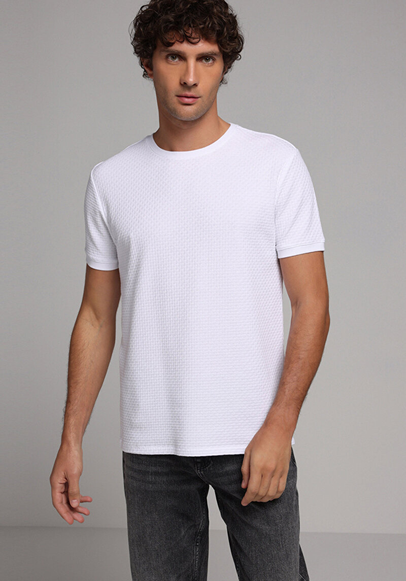 Imagine a Tricou Cu Maneca Scurta De Barbati Alb Regular Fit Cl1077331