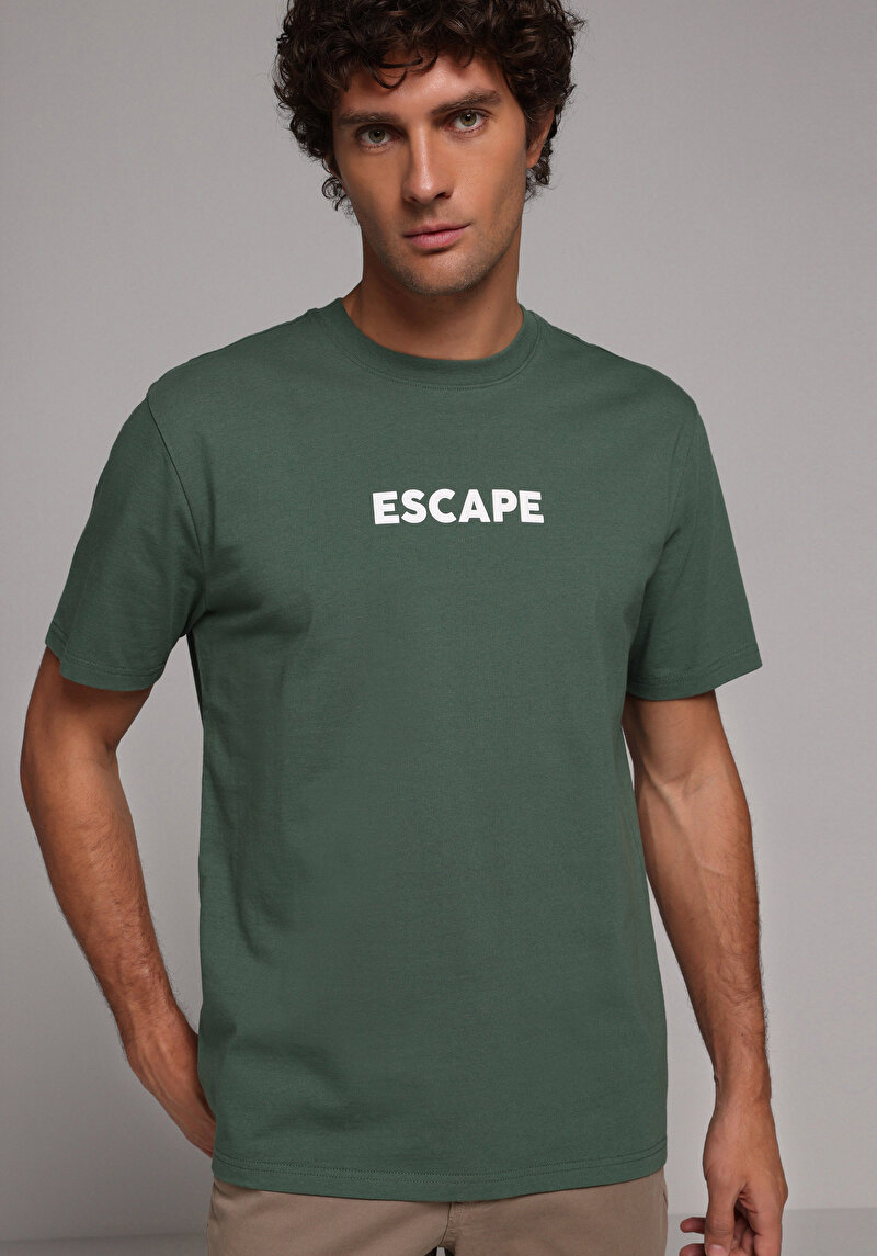 Imagine a Tricou Cu Maneca Scurta De Barbati Verde Comfort Fit Cl1079341