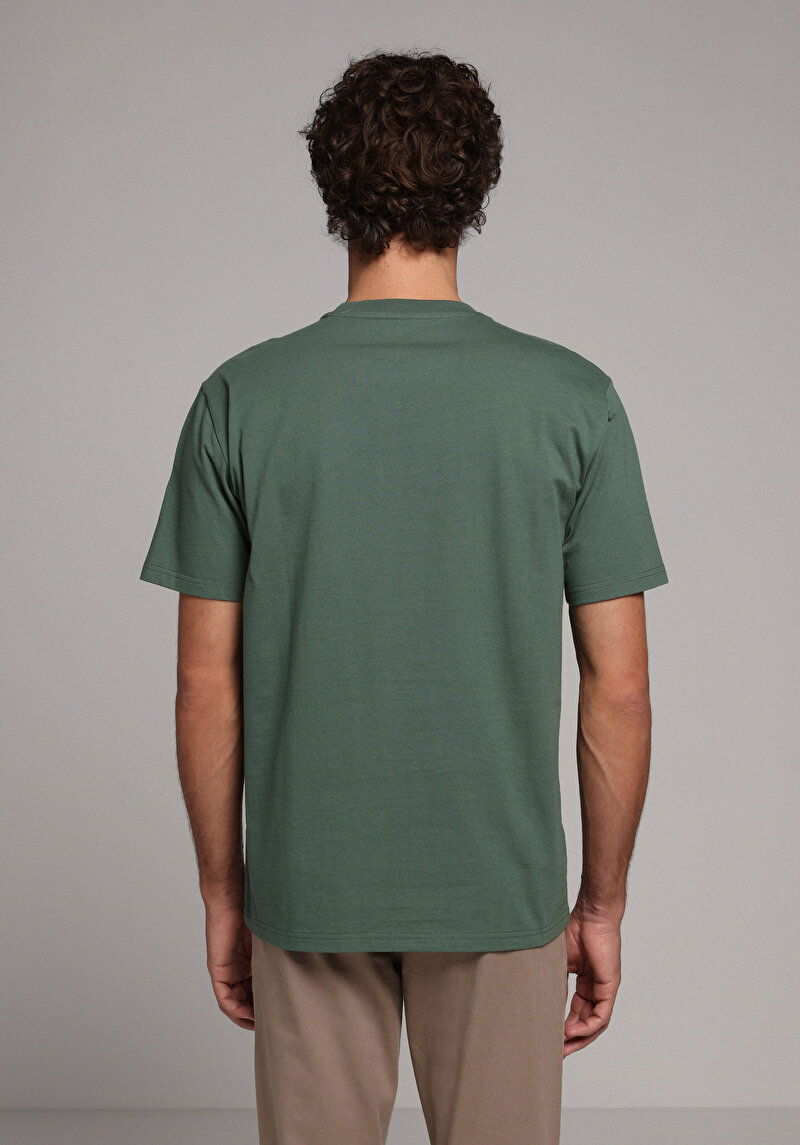 Afișați detalii pentru Tricou Cu Maneca Scurta De Barbati Verde Comfort Fit  Cl1079341