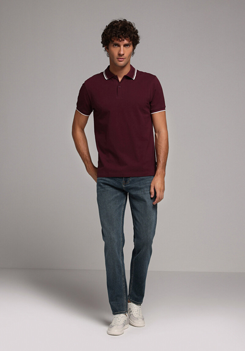 Imagine a Tricou Polo Cu Maneca Scurta De Barbati Mov Regular Fit Cl1080027