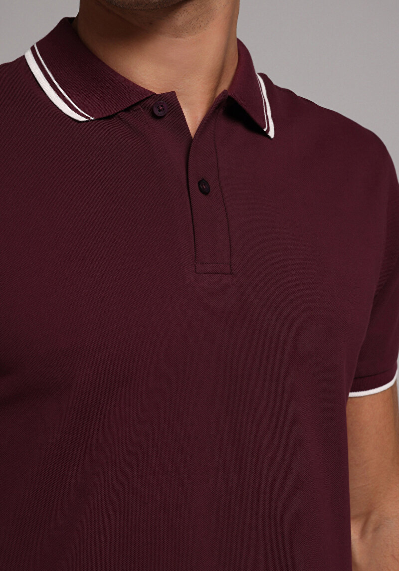 Imagine a Tricou Polo Cu Maneca Scurta De Barbati Mov Regular Fit Cl1080027