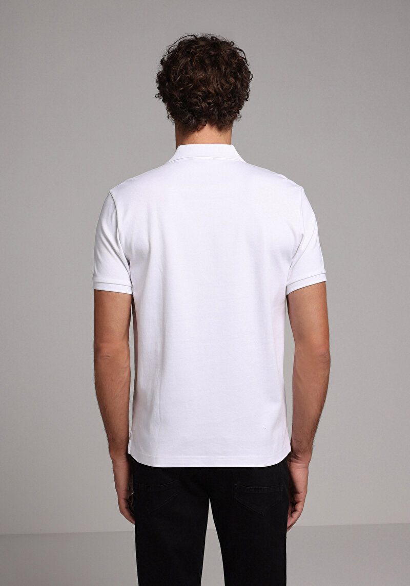 Imagine a Tricou Polo Cu Maneca Scurta De Barbati Alb Regular Fit Cl1080054