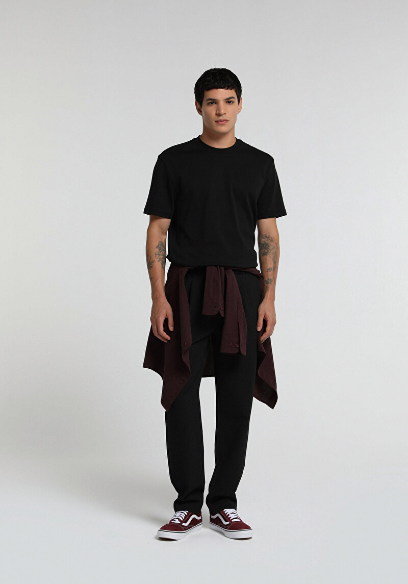 Imagine a Tricou Cu Maneca Scurta De Barbati Negru Regular Fit Cl1080108