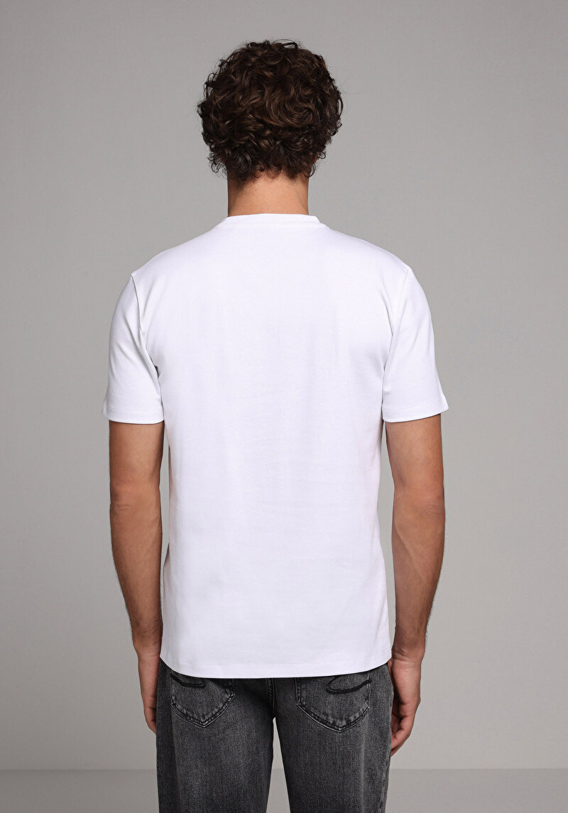 Afișați detalii pentru Tricou Cu Maneca Scurta De Barbati Alb Regular Fit  Cl1080108