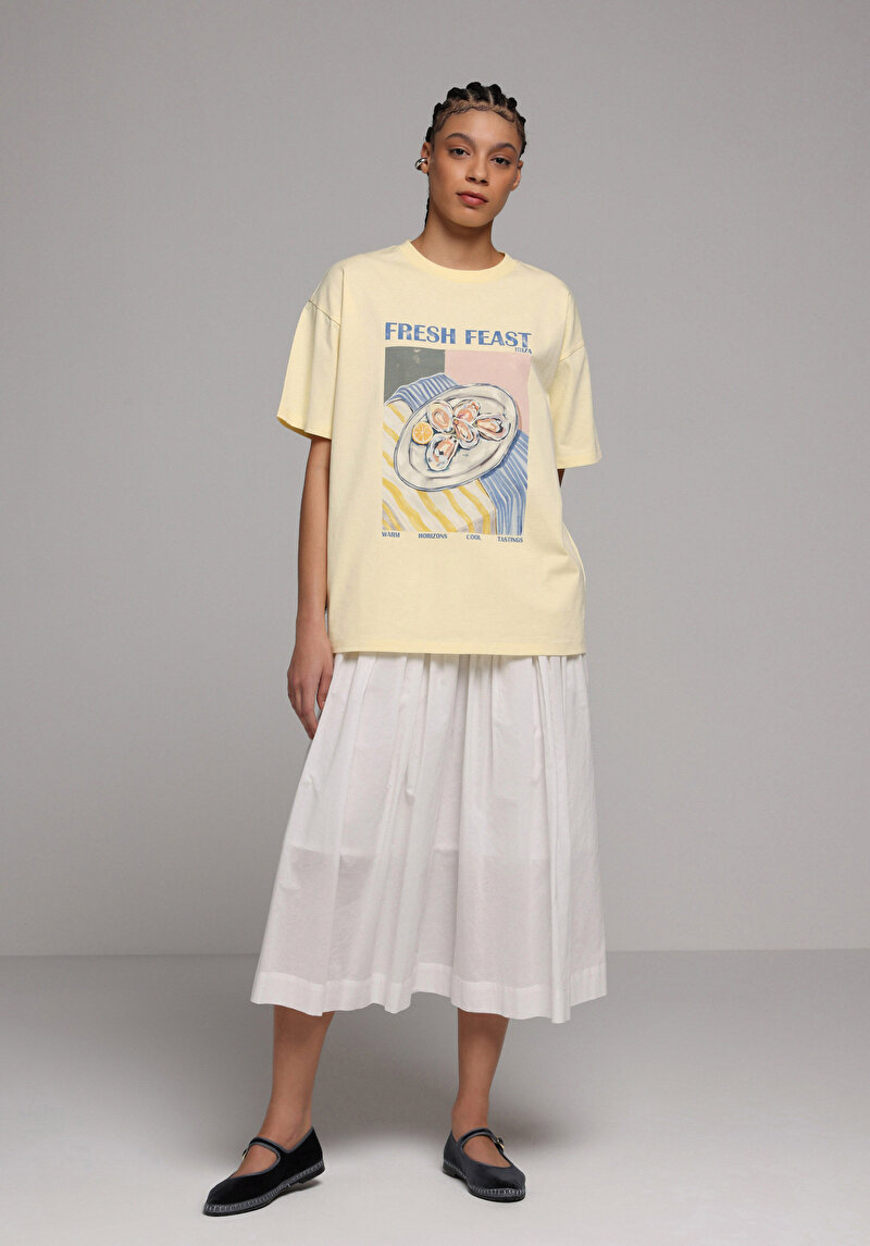 Imagine a Fusta De Dama Alb Midi  Cl1079186