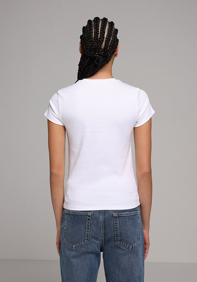 Afișați detalii pentru Tricou Cu Maneca Scurta De Dama Alb Slim Fit  Cl1074441