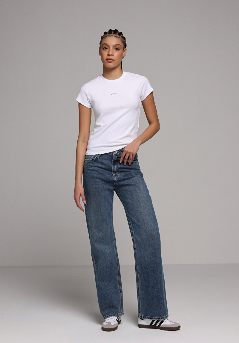 Imagine a Tricou Cu Maneca Scurta De Dama Alb Slim Fit Cl1074441