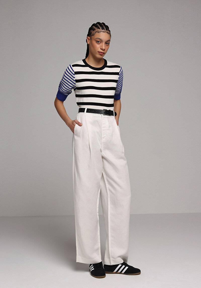 Imagine a Pantaloni De Dama Alb Regular Fit  Cl1079415
