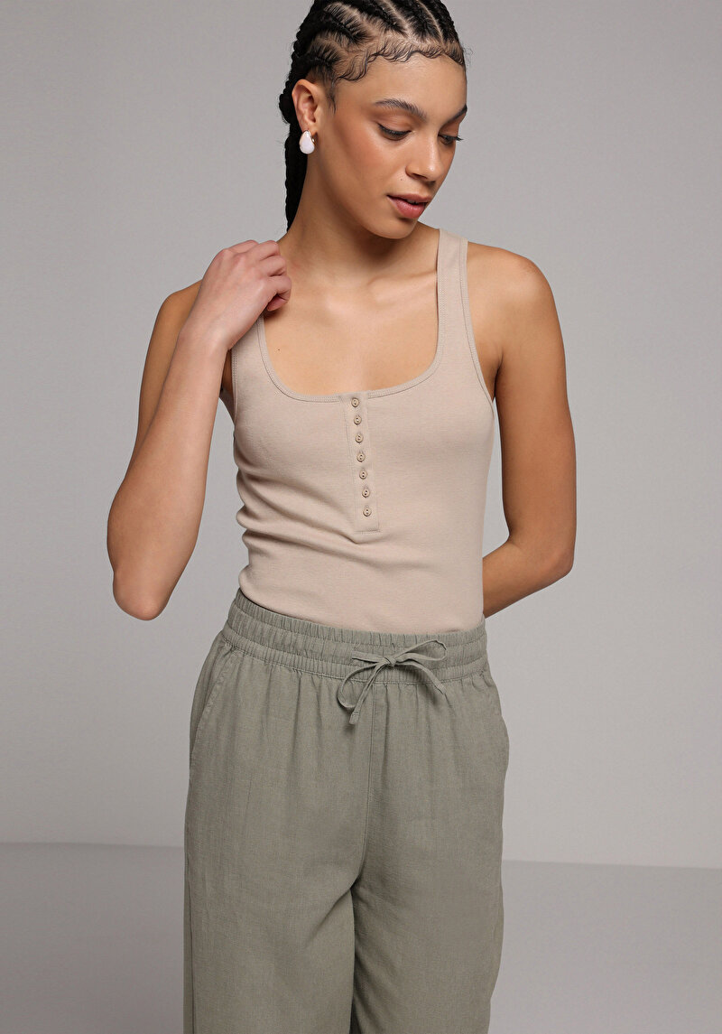 Afișați detalii pentru Maiou De Dama Bej Slim Fit  Cl1079770