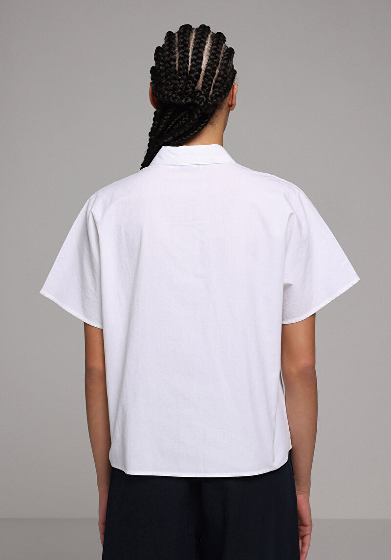 Imagine a Camasa Cu Maneca Scurta De Dama Alb Fashion Fit  Cl1078745