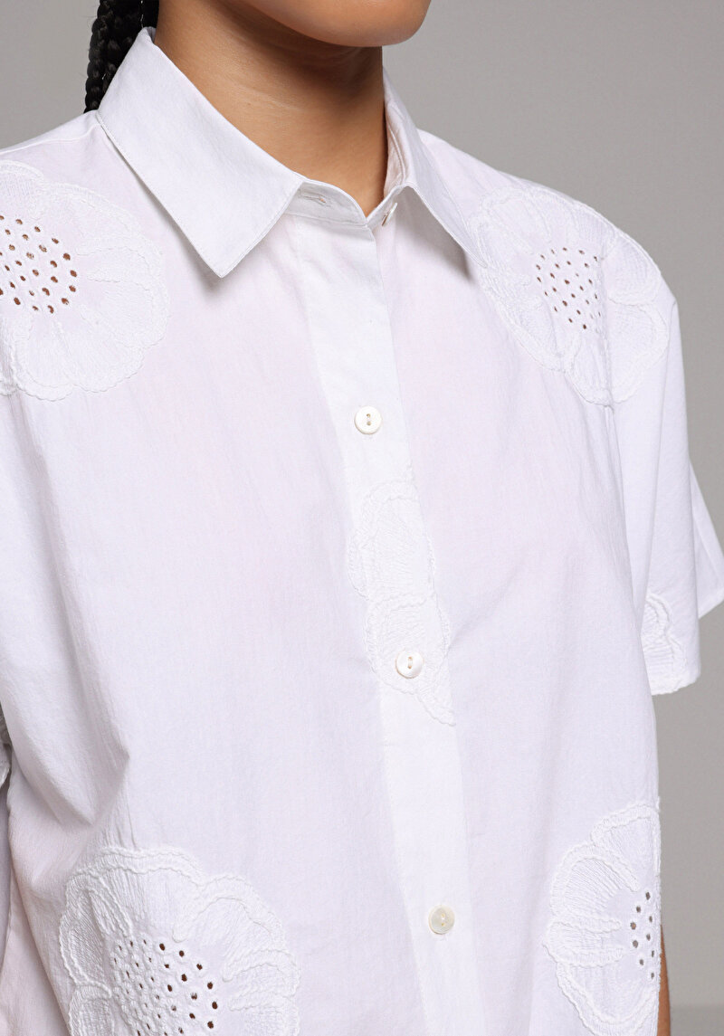 Imagine a Camasa Cu Maneca Scurta De Dama Alb Fashion Fit  Cl1078745