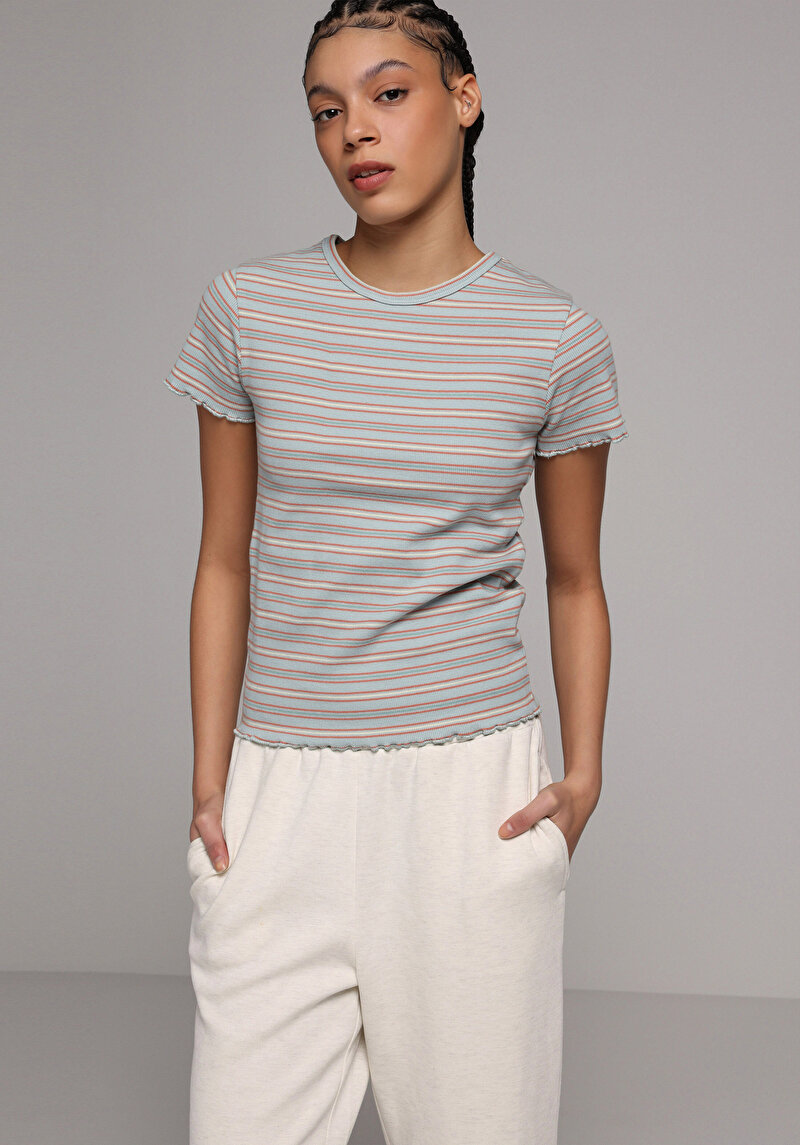 Imagine a Tricou Cu Maneca Scurta De Dama Multicolor Slim Fit Cl1078873