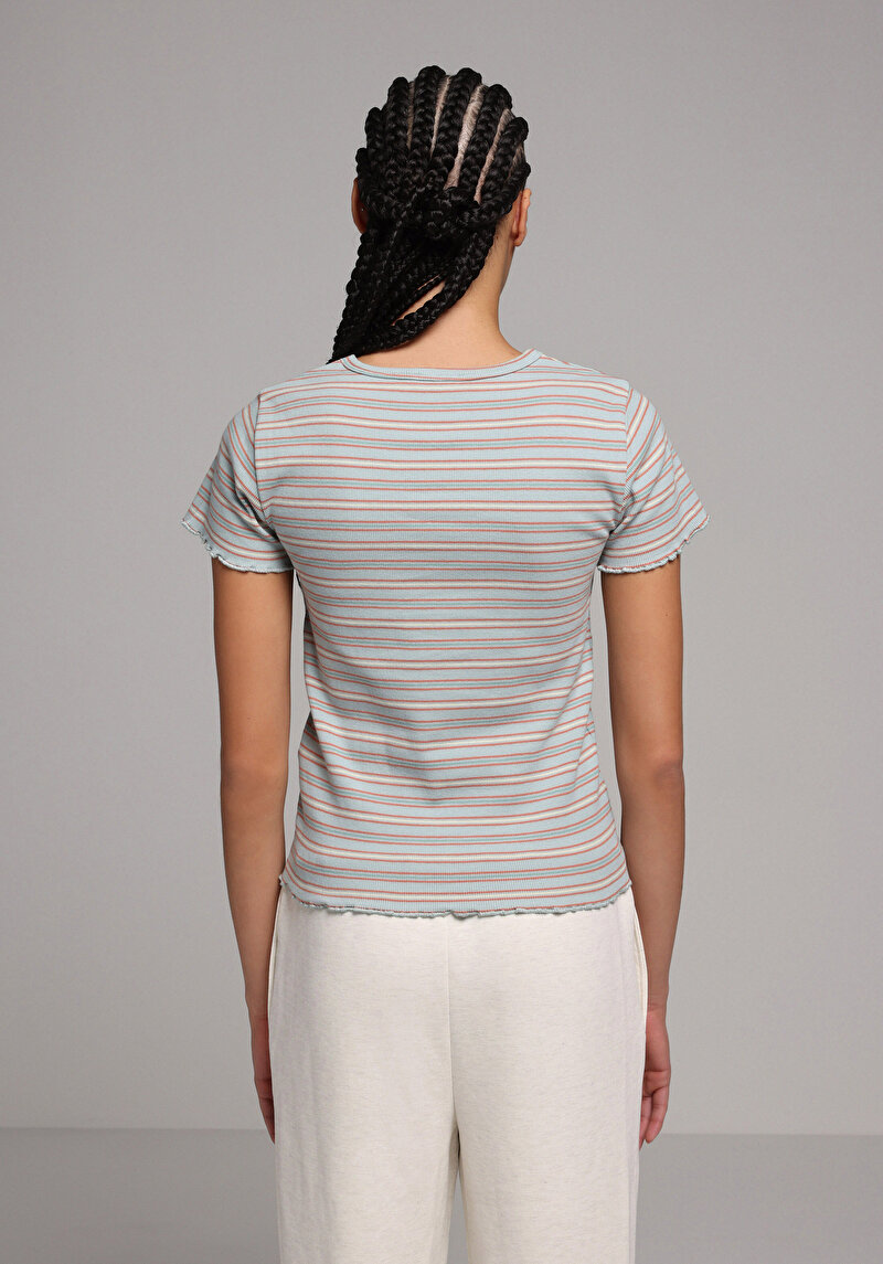 Imagine a Tricou Cu Maneca Scurta De Dama Multicolor Slim Fit Cl1078873