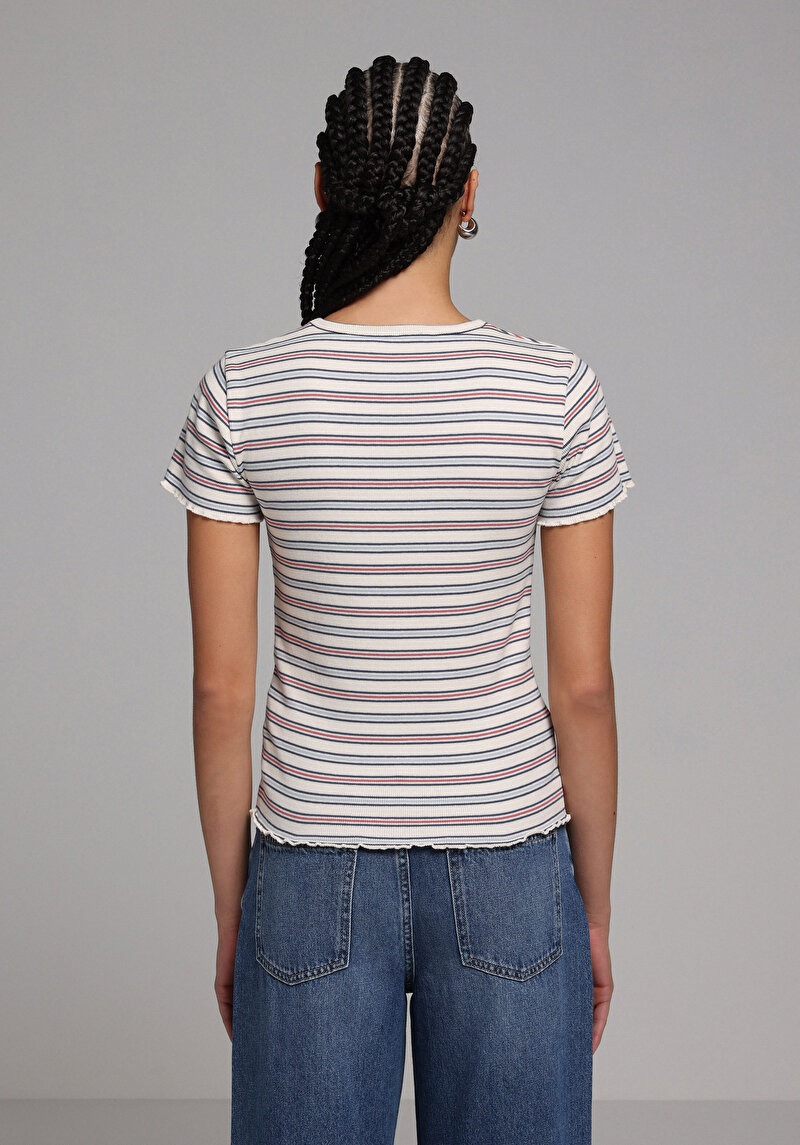 Imagine a Tricou Cu Maneca Scurta De Dama Multicolor Slim Fit Cl1078878