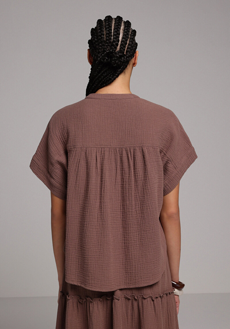 Imagine a Camasa Cu Maneca Scurta De Dama Maro Fashion Fit Cl1079034