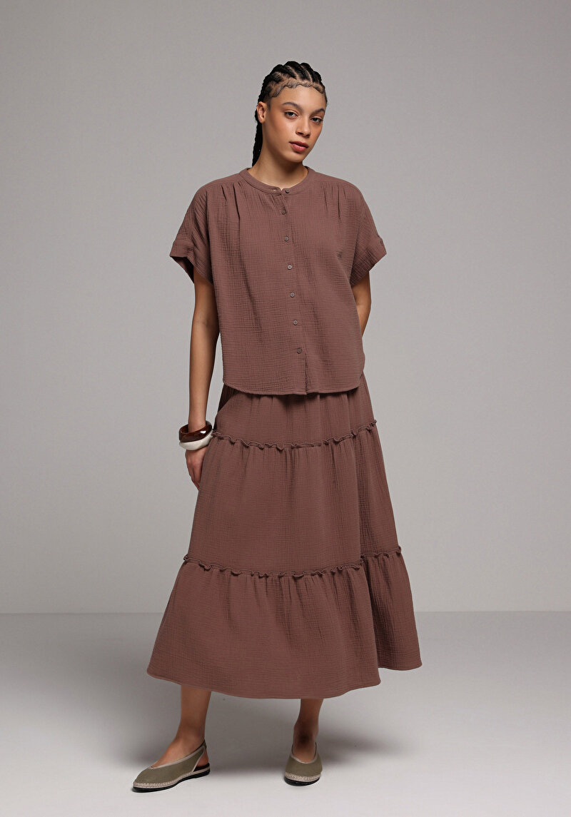 Imagine a Camasa Cu Maneca Scurta De Dama Maro Fashion Fit Cl1079034