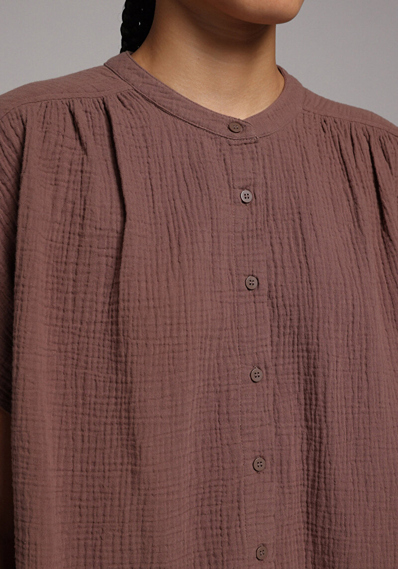 Imagine a Camasa Cu Maneca Scurta De Dama Maro Fashion Fit Cl1079034