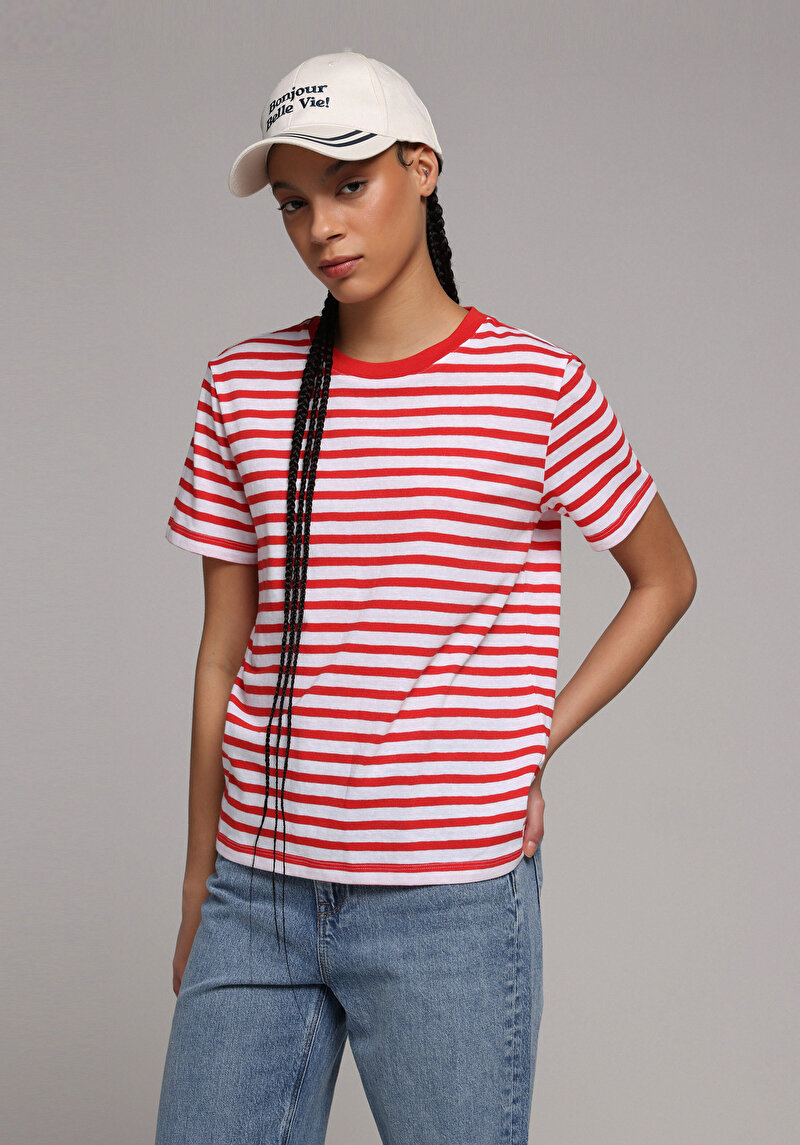 Imagine a Tricou Cu Maneca Scurta De Dama Roşu Regular Fit Cl1079954