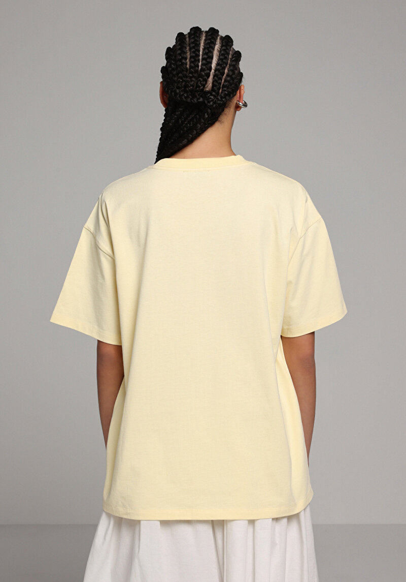 Imagine a Tricou Cu Maneca Scurta De Dama Galben Relaxed Fit  Cl1080036