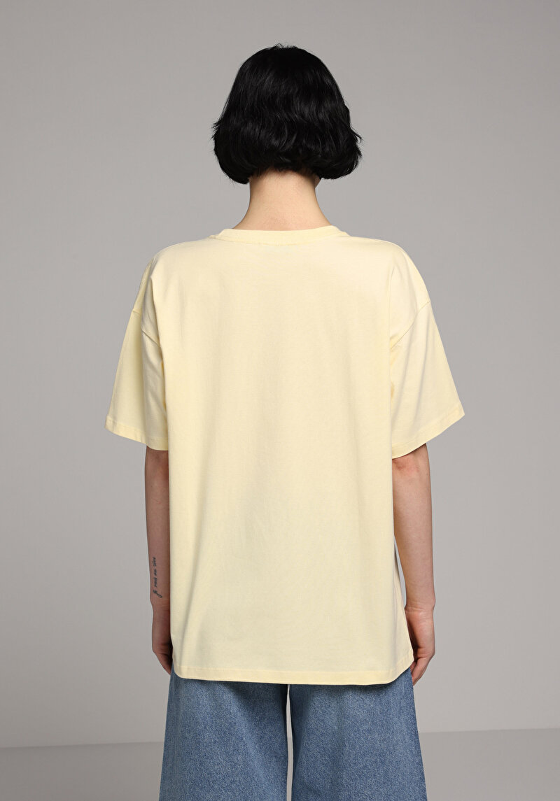 Imagine a Tricou Cu Maneca Scurta De Dama Galben Relaxed Fit Cl1080036