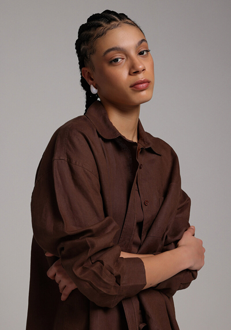 Imagine a Camasa Cu Maneca Lunga De Dama Maro Boyfriend Fit Cl1078739