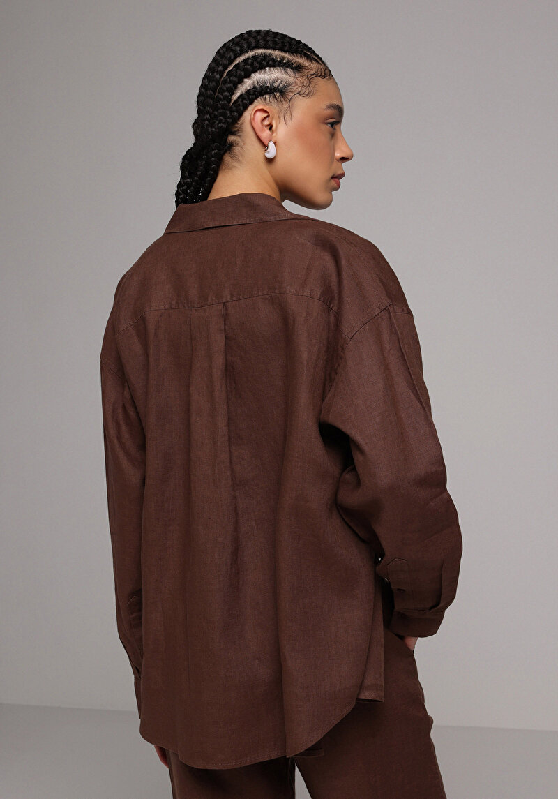 Imagine a Camasa Cu Maneca Lunga De Dama Maro Boyfriend Fit Cl1078739