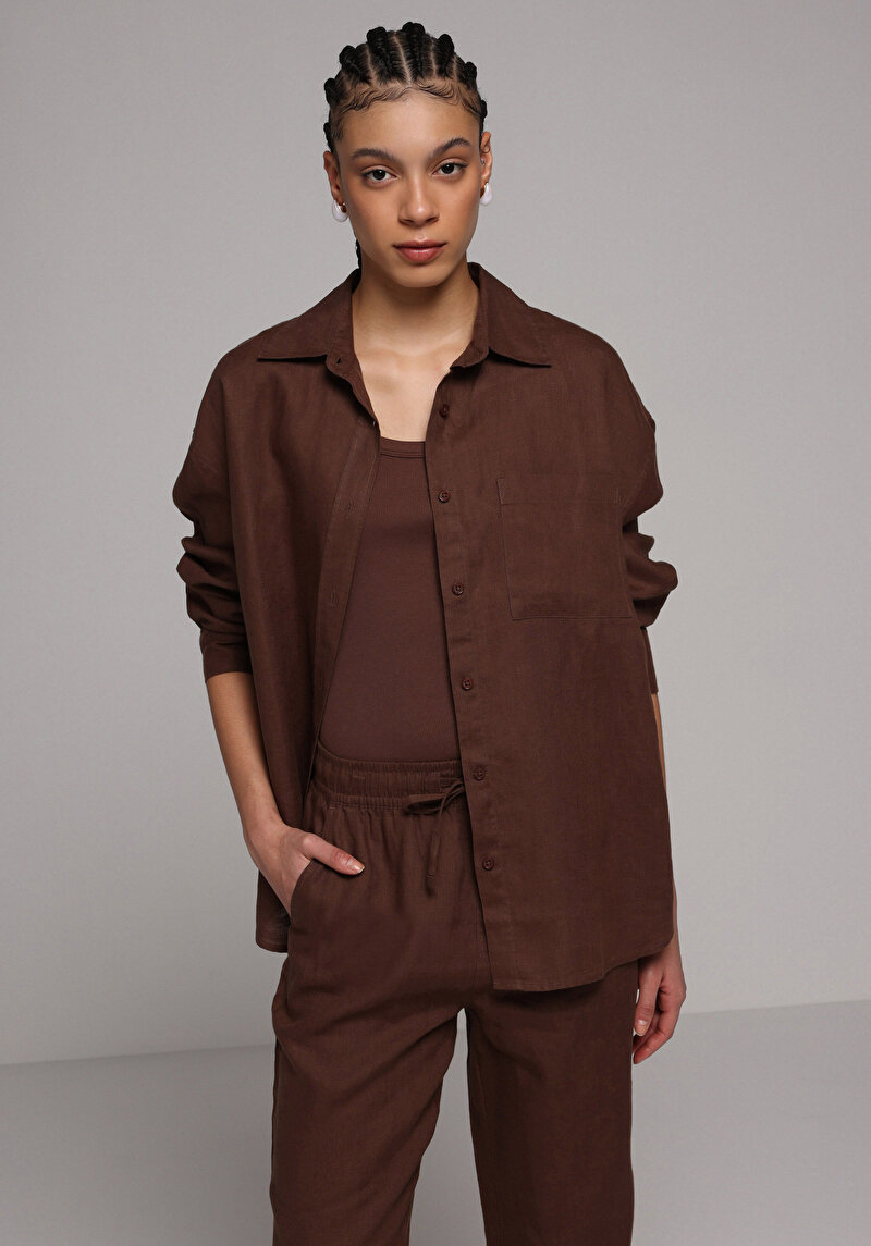 Imagine a Camasa Cu Maneca Lunga De Dama Maro Boyfriend Fit Cl1078739