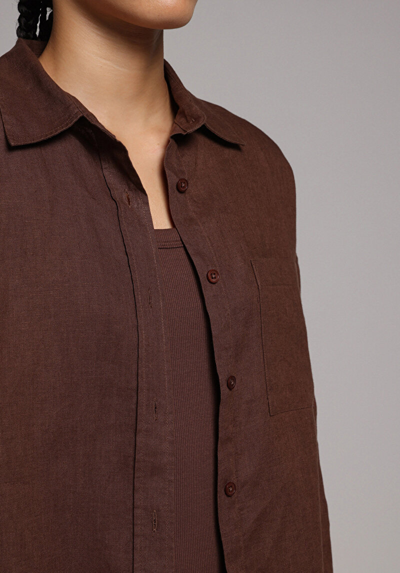 Imagine a Camasa Cu Maneca Lunga De Dama Maro Boyfriend Fit  Cl1078739