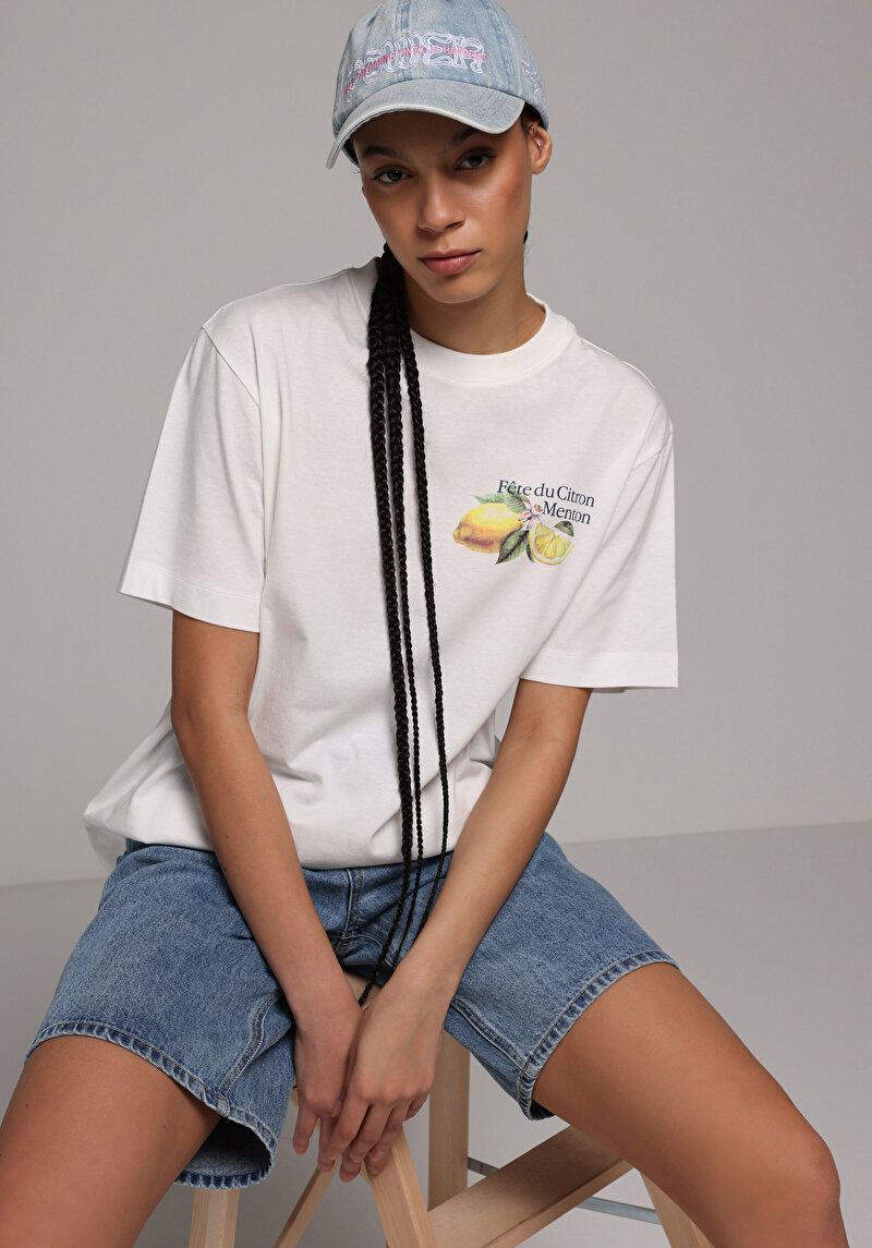 Imagine a Tricou Cu Maneca Scurta De Dama Alb Regular Fit Cl1078749