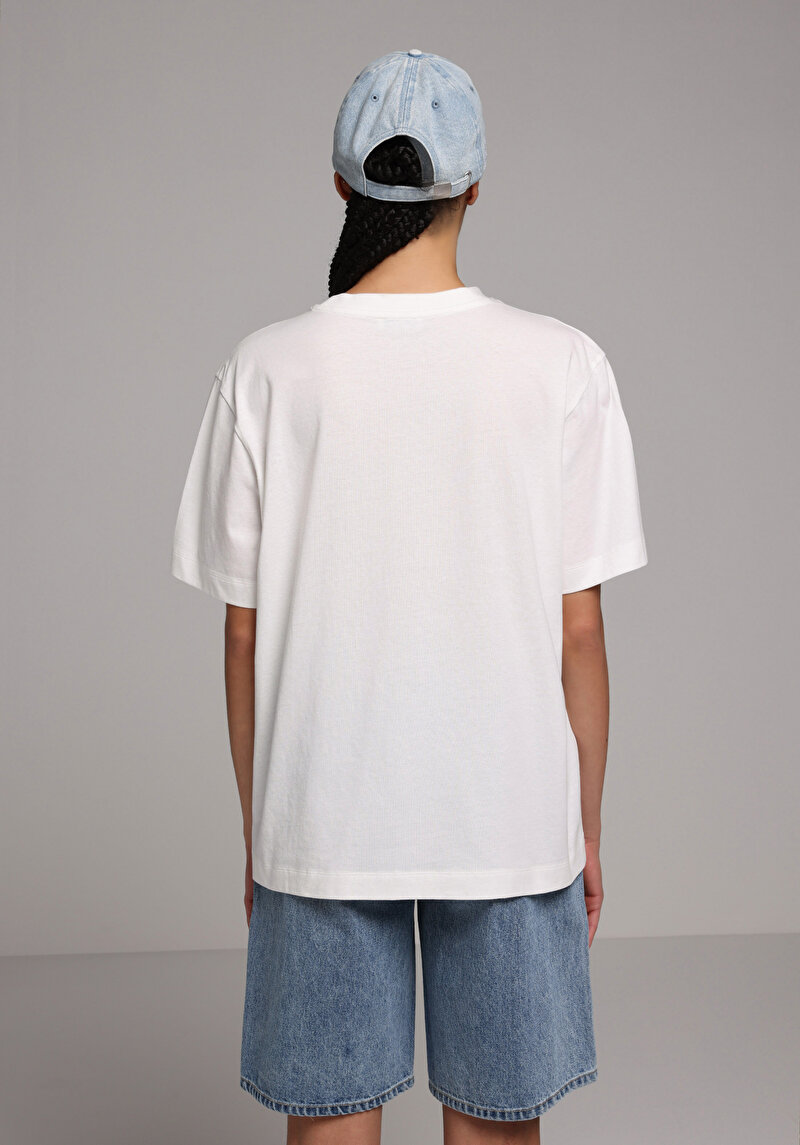 Imagine a Tricou Cu Maneca Scurta De Dama Alb Regular Fit Cl1078749