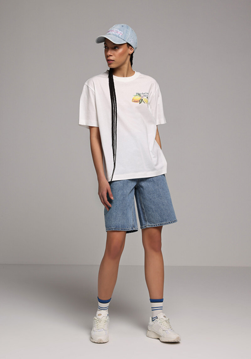 Imagine a Tricou Cu Maneca Scurta De Dama Alb Regular Fit Cl1078749