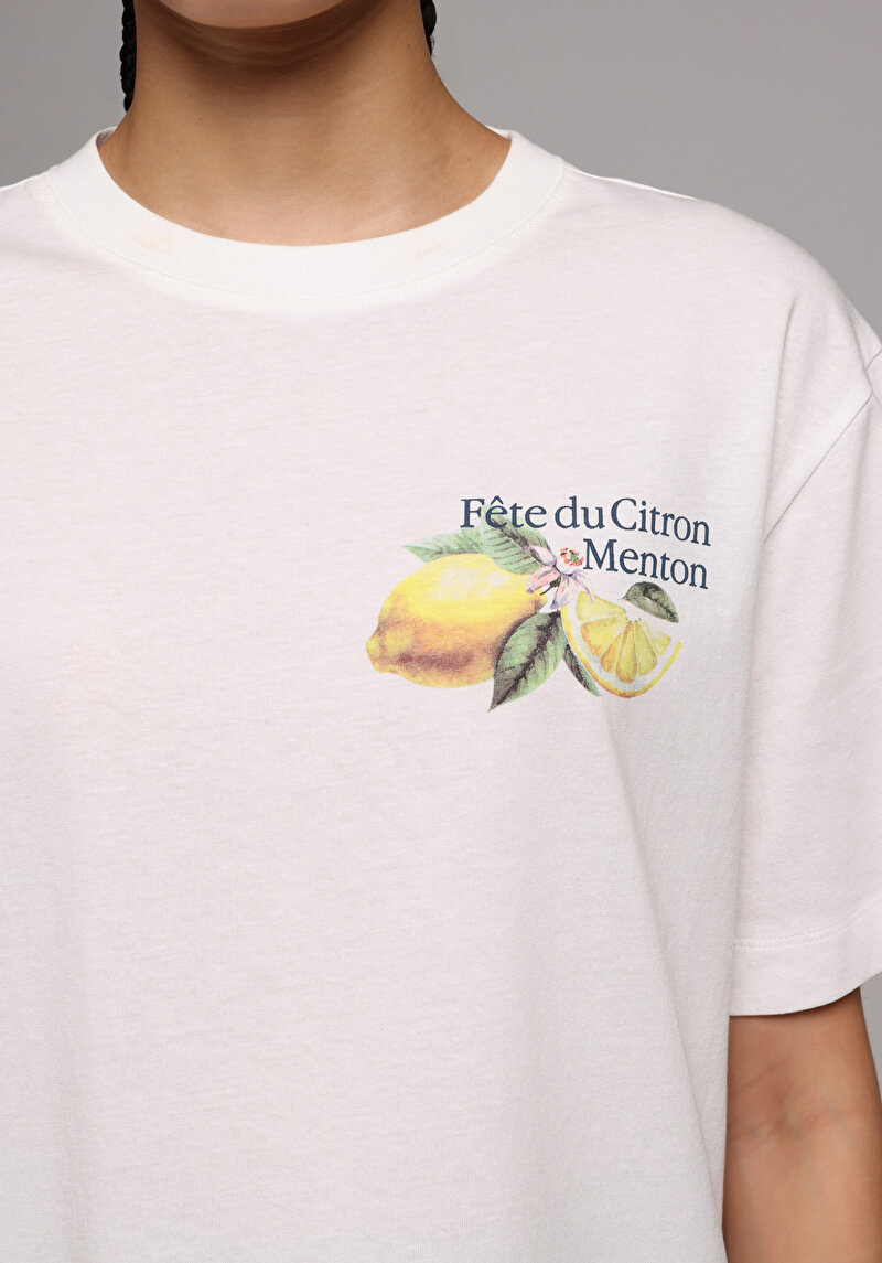 Imagine a Tricou Cu Maneca Scurta De Dama Alb Regular Fit  Cl1078749