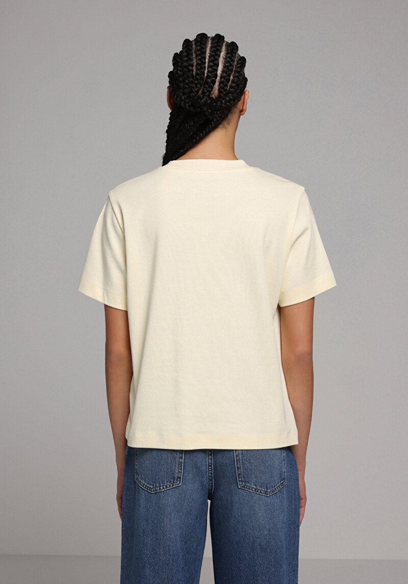 Imagine a Tricou Cu Maneca Scurta De Dama Galben Boxy Fit Cl1079037