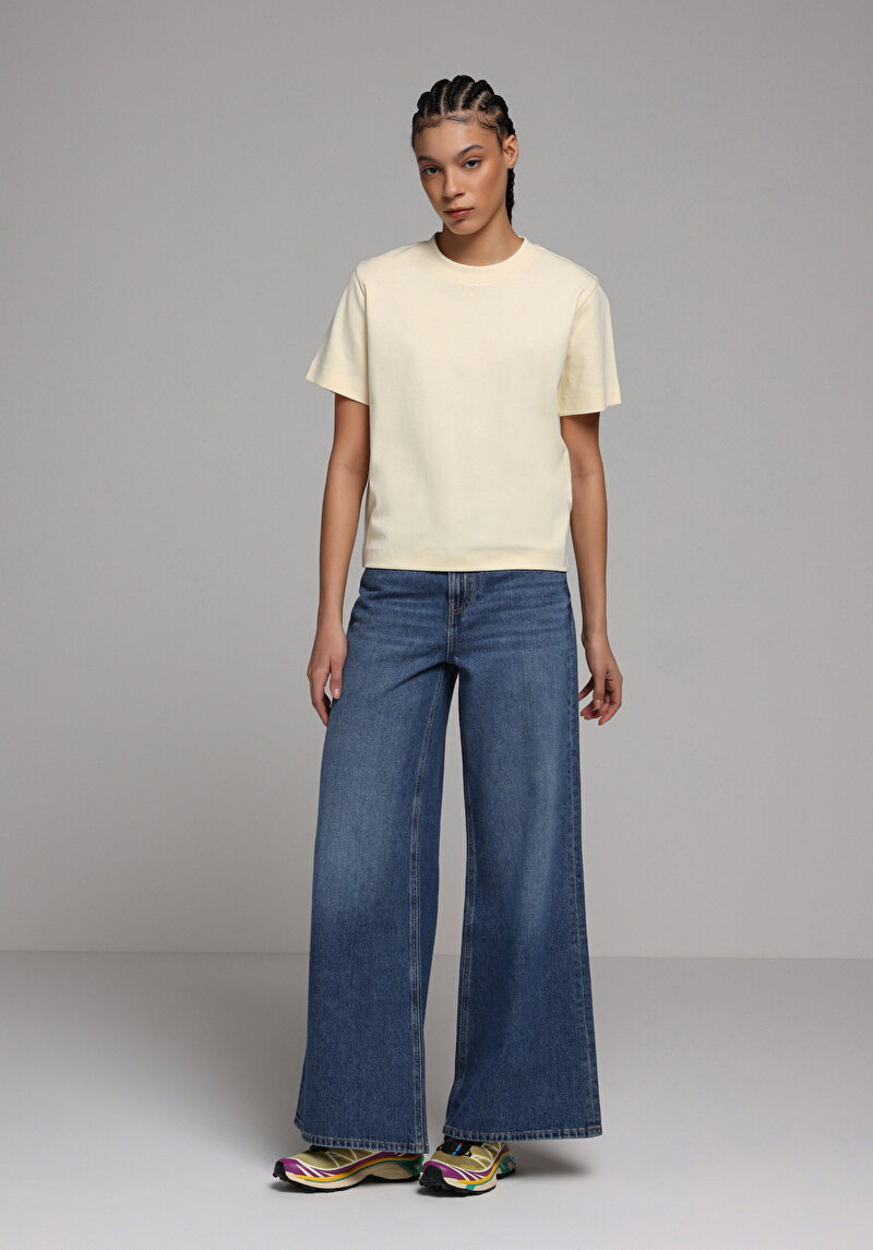 Imagine a Tricou Cu Maneca Scurta De Dama Galben Boxy Fit Cl1079037