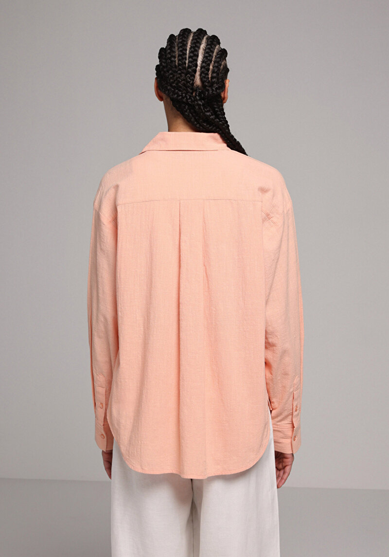 Imagine a Camasa Cu Maneca Lunga De Dama Roşu Boyfriend Fit Cl1079434