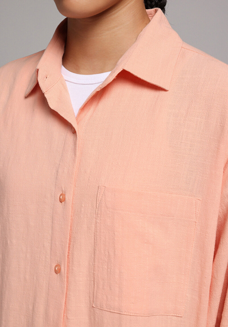 Imagine a Camasa Cu Maneca Lunga De Dama Roşu Boyfriend Fit Cl1079434