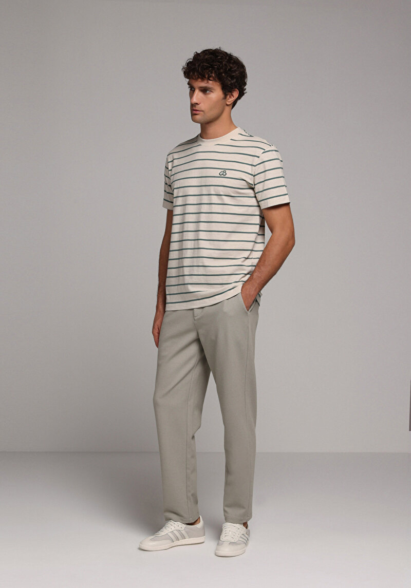 Imagine a Tricou Cu Maneca Scurta De Barbati Bej Regular Fit Cl1067754