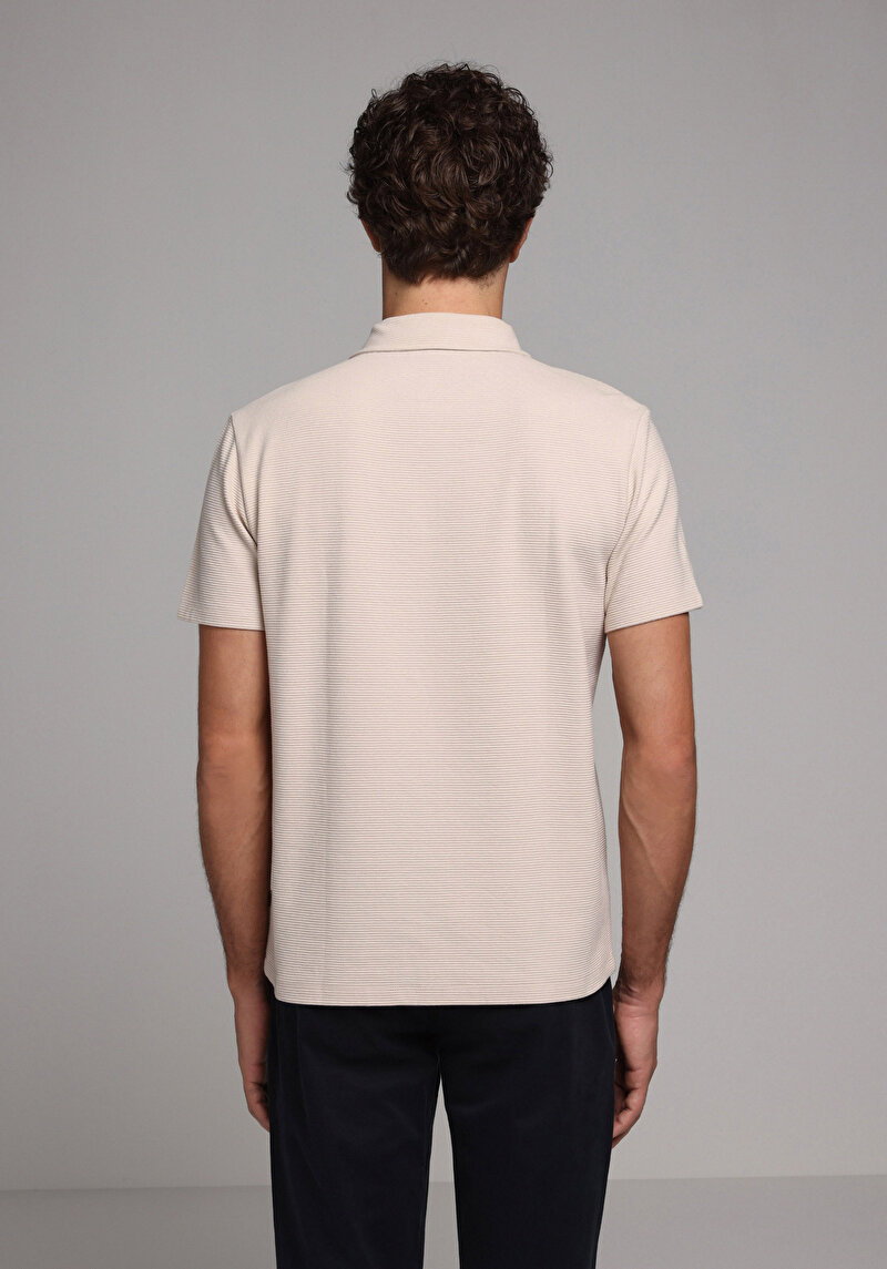 Imagine a Tricou Polo Cu Maneca Scurta De Barbati Bej Regular Fit  Cl1077763