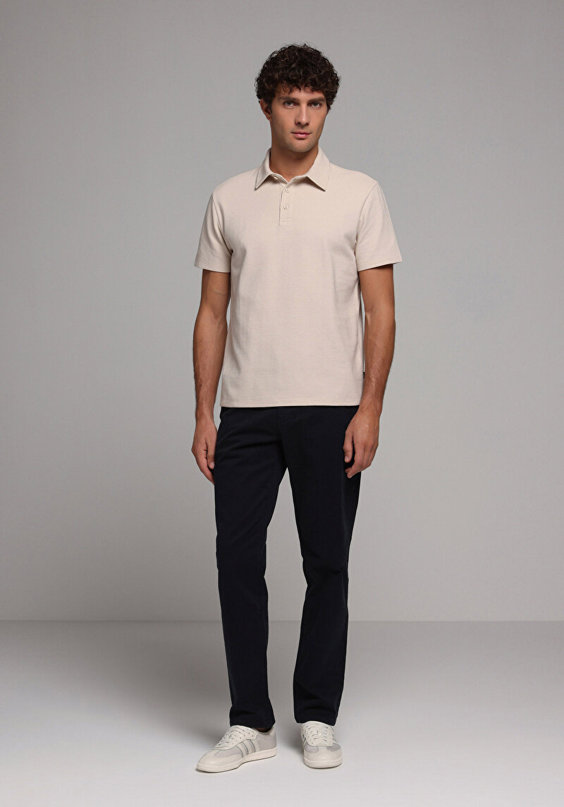 Imagine a Tricou Polo Cu Maneca Scurta De Barbati Bej Regular Fit  Cl1077763