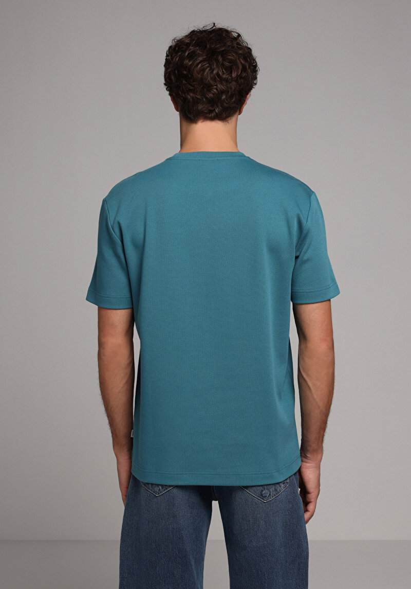 Imagine a Tricou Cu Maneca Scurta De Barbati Albastru Comfort Fit Cl1078670