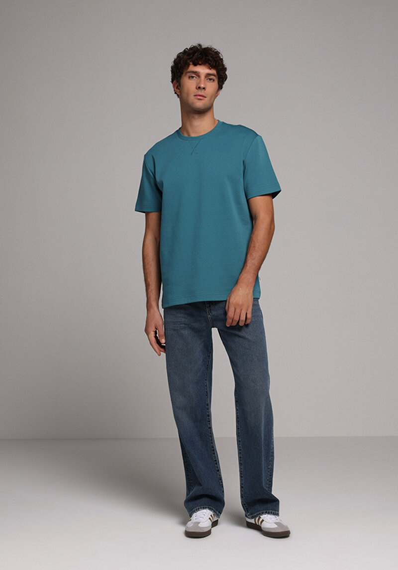 Imagine a Tricou Cu Maneca Scurta De Barbati Albastru Comfort Fit Cl1078670