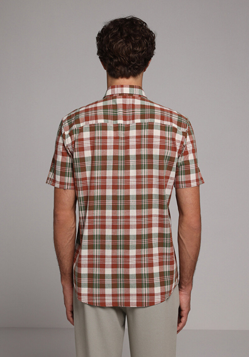 Imagine a Camasa Cu Maneca Scurta De Barbati Verde Regular Fit Cl1079087