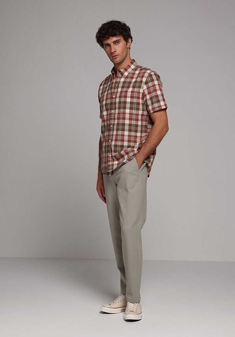 Imagine a Camasa Cu Maneca Scurta De Barbati Verde Regular Fit Cl1079087