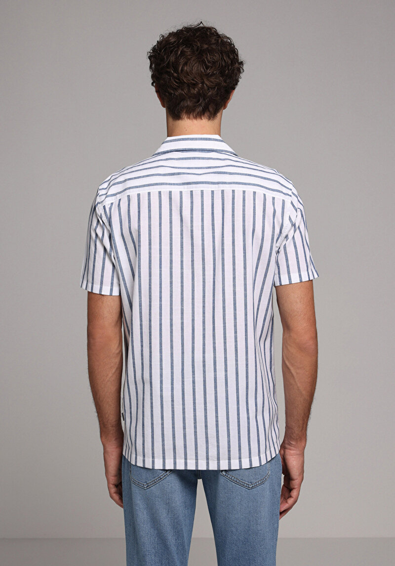 Imagine a Camasa Cu Maneca Scurta De Barbati Albastru Regular Fit  Cl1079442