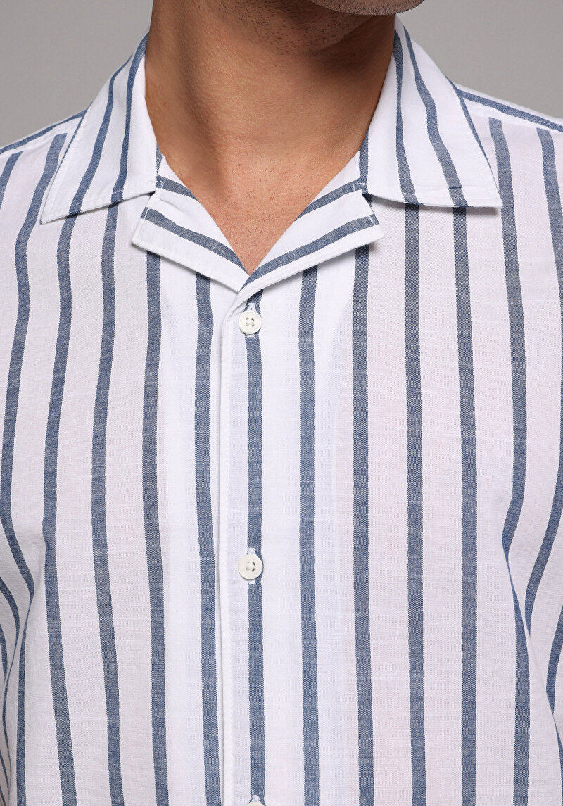 Imagine a Camasa Cu Maneca Scurta De Barbati Albastru Regular Fit  Cl1079442