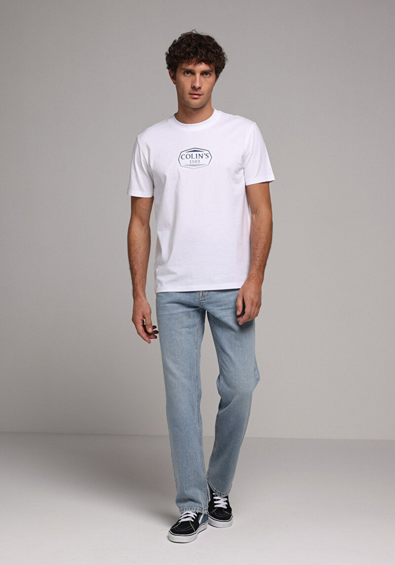 Imagine a Tricou Cu Maneca Scurta De Barbati Alb Regular Fit  Cl1079495