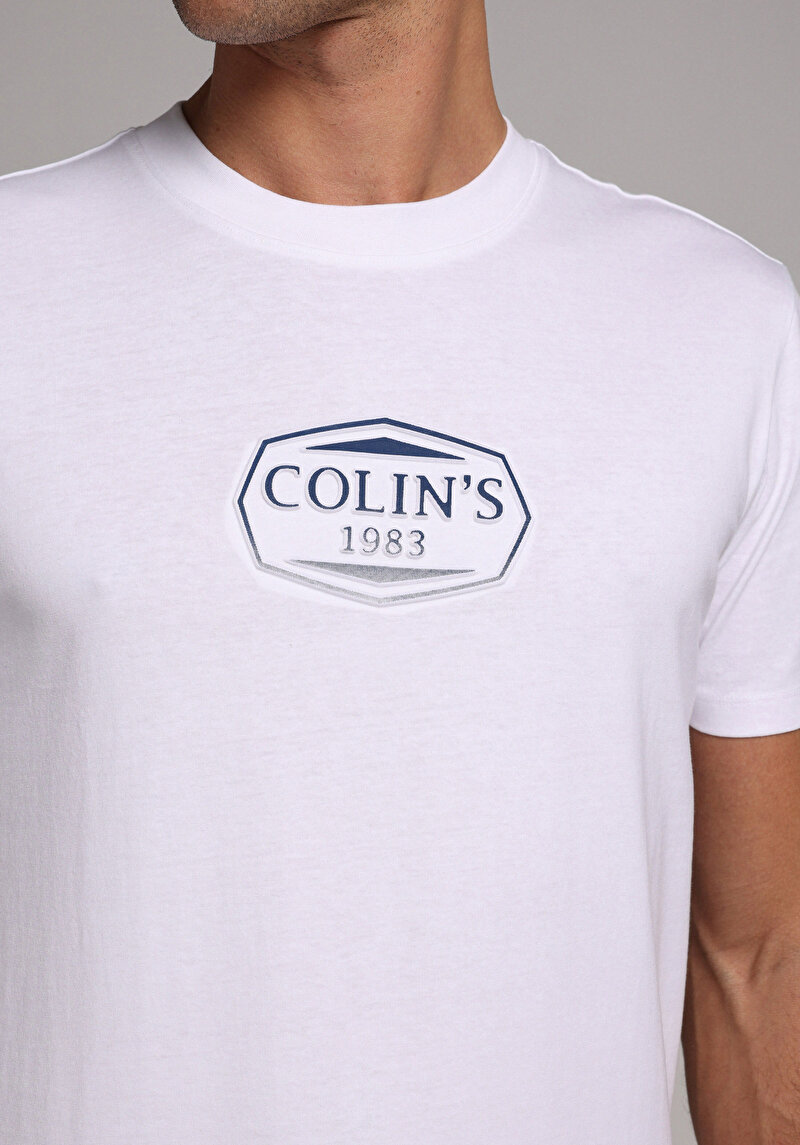 Imagine a Tricou Cu Maneca Scurta De Barbati Alb Regular Fit  Cl1079495