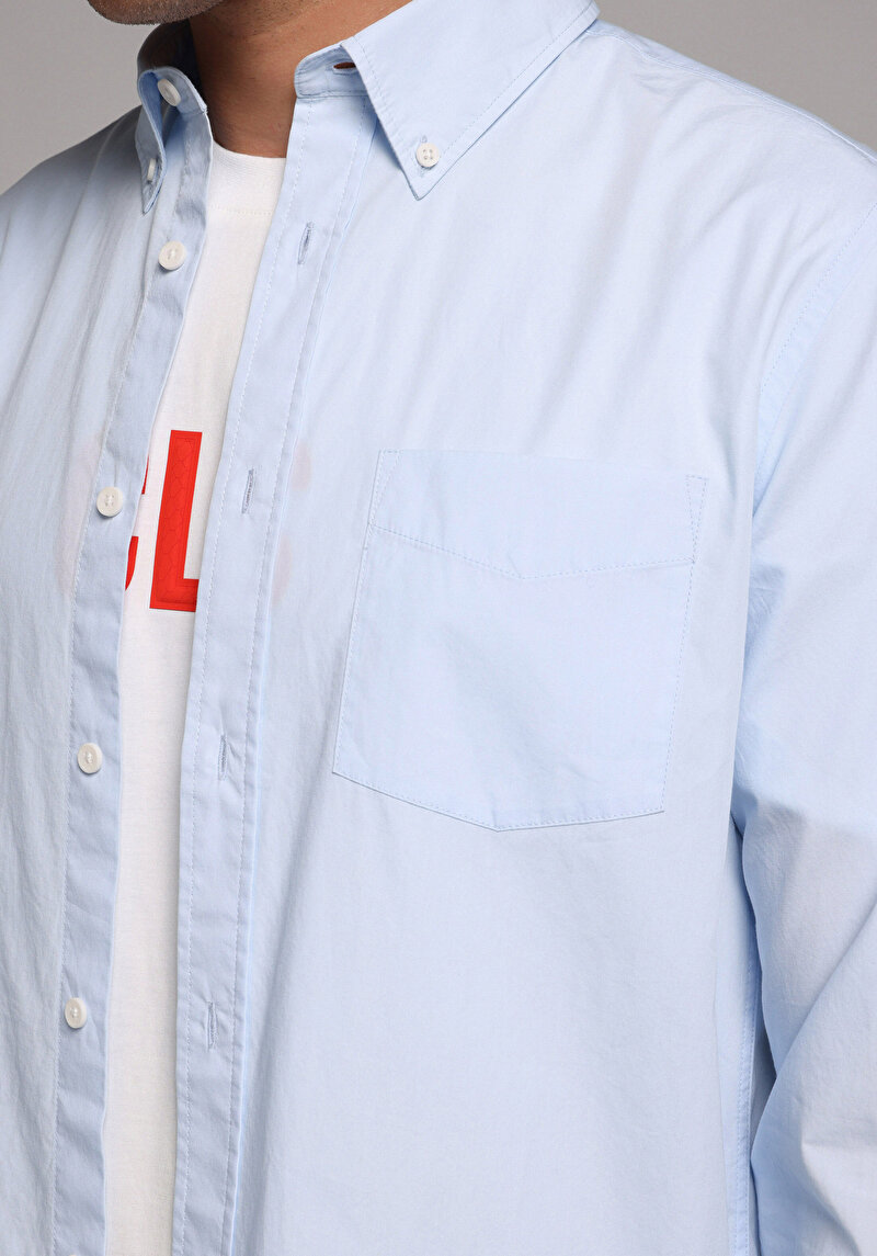 Imagine a Camasa Cu Maneca Lunga De Barbati Albastru Regular Fit  Cl1080056